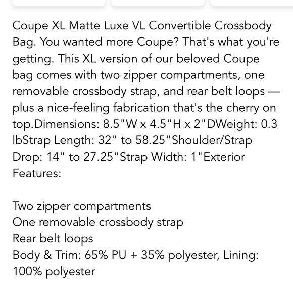 🆕 Lug Coupe XL Matte Luxe convertible crossbody - Picture 11 of 11